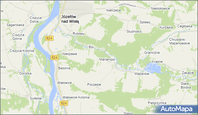 mapa Mariampol gmina Józefów nad Wisłą, Mariampol gmina Józefów nad Wisłą na mapie Targeo