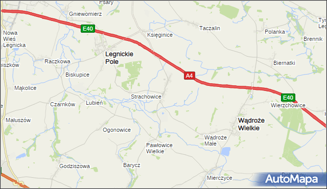 mapa Mikołajowice gmina Legnickie Pole, Mikołajowice gmina Legnickie Pole na mapie Targeo