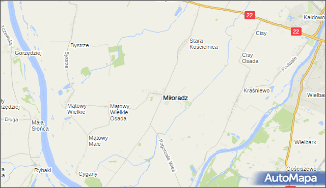 mapa Miłoradz, Miłoradz na mapie Targeo