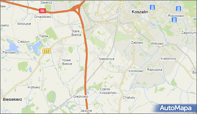 mapa Niekłonice, Niekłonice na mapie Targeo