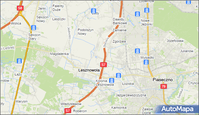 mapa Nowa Wola gmina Lesznowola, Nowa Wola gmina Lesznowola na mapie Targeo