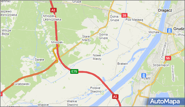 mapa Nowe Marzy, Nowe Marzy na mapie Targeo