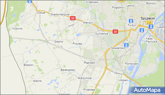 mapa Ostoja gmina Kołbaskowo, Ostoja gmina Kołbaskowo na mapie Targeo