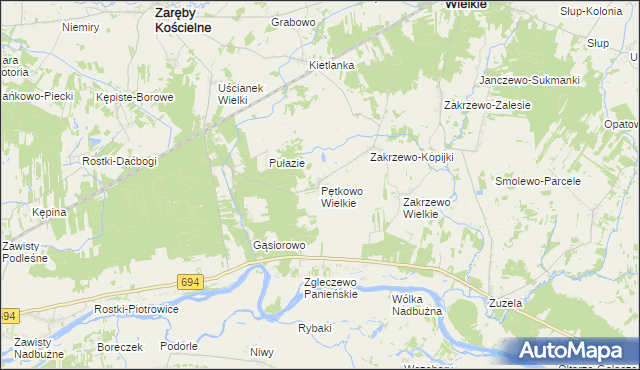 mapa Pętkowo Wielkie, Pętkowo Wielkie na mapie Targeo