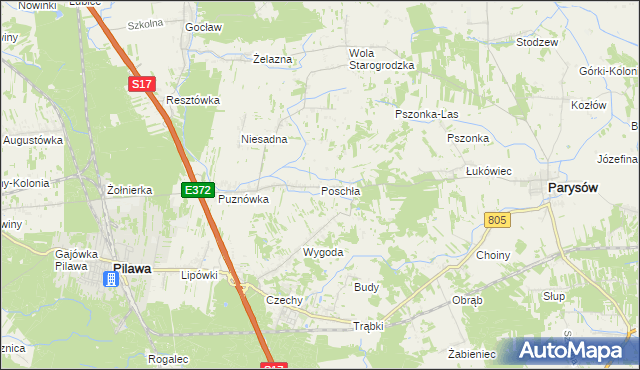 mapa Poschła, Poschła na mapie Targeo