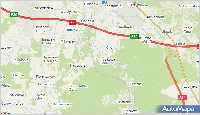 mapa Pustkowa Góra, Pustkowa Góra na mapie Targeo