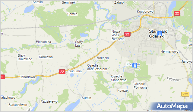 mapa Rokocin, Rokocin na mapie Targeo