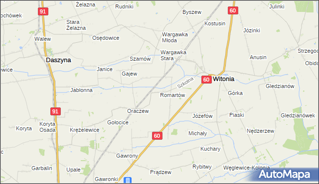 mapa Romartów, Romartów na mapie Targeo