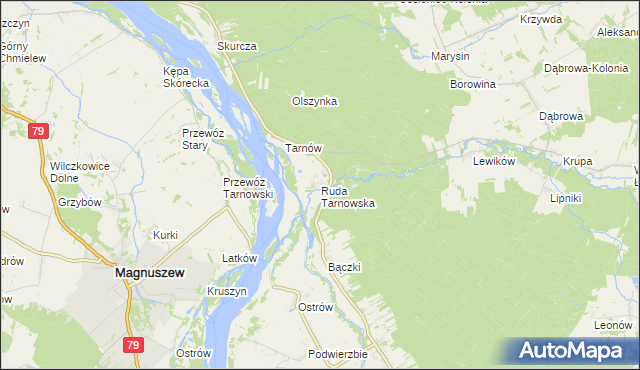 mapa Ruda Tarnowska, Ruda Tarnowska na mapie Targeo