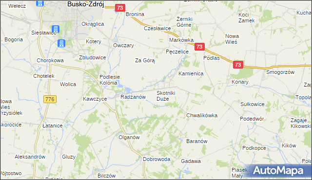 mapa Skotniki Duże, Skotniki Duże na mapie Targeo