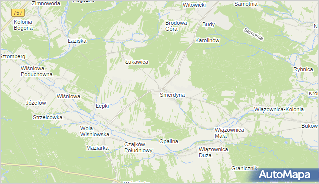 mapa Smerdyna, Smerdyna na mapie Targeo