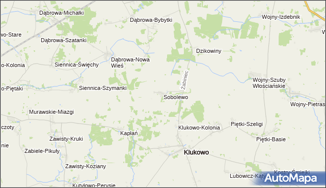 mapa Sobolewo gmina Klukowo, Sobolewo gmina Klukowo na mapie Targeo