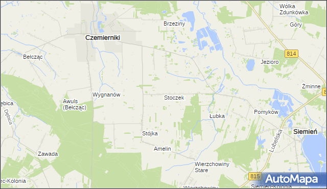 mapa Stoczek gmina Czemierniki, Stoczek gmina Czemierniki na mapie Targeo