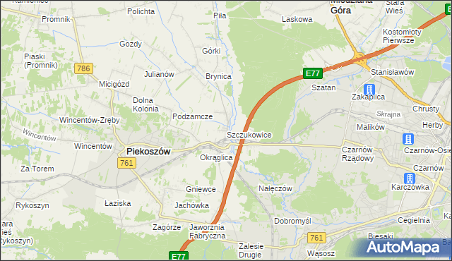 mapa Szczukowice, Szczukowice na mapie Targeo