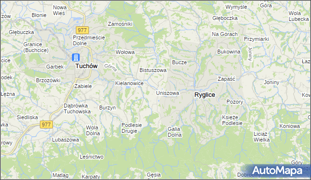 mapa Uniszowa, Uniszowa na mapie Targeo