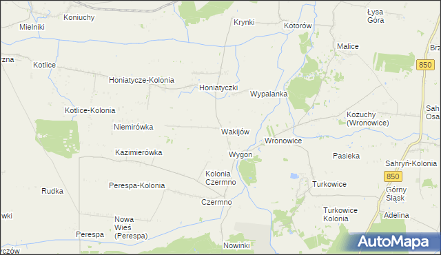 mapa Wakijów, Wakijów na mapie Targeo