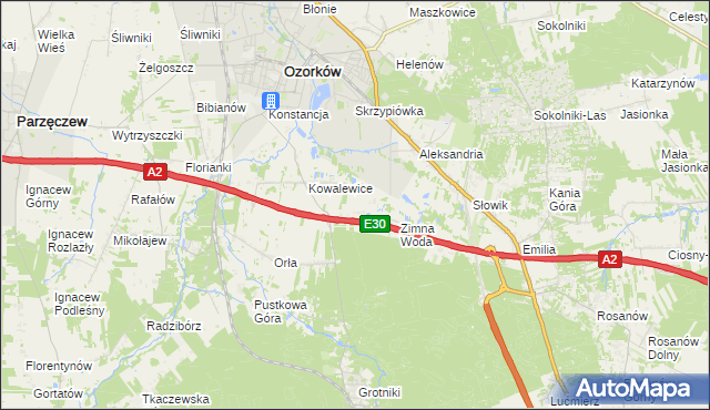 mapa Wiktorów gmina Zgierz, Wiktorów gmina Zgierz na mapie Targeo