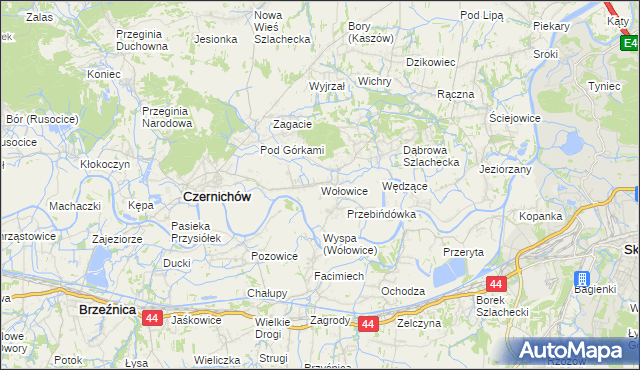 mapa Wołowice, Wołowice na mapie Targeo