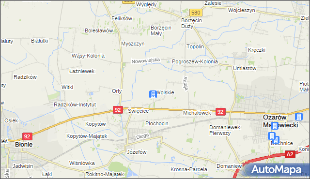 mapa Wolskie, Wolskie na mapie Targeo