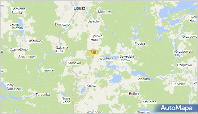 mapa Wyrówno, Wyrówno na mapie Targeo