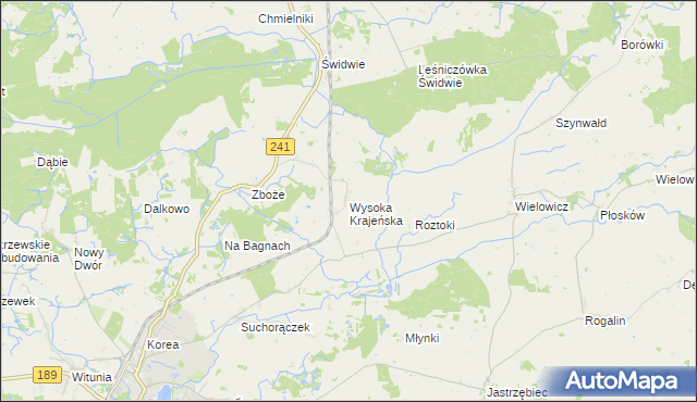 mapa Wysoka Krajeńska, Wysoka Krajeńska na mapie Targeo