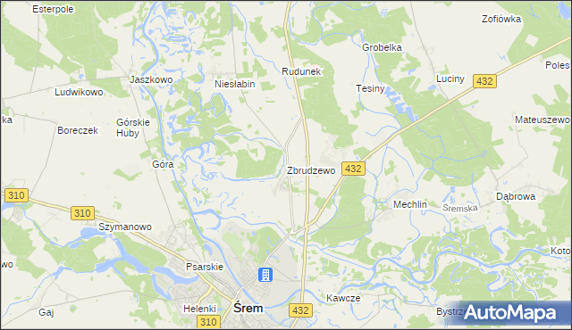 mapa Zbrudzewo, Zbrudzewo na mapie Targeo