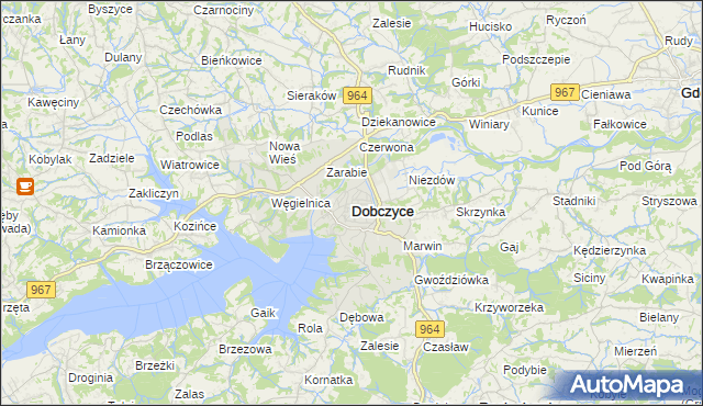 mapa Dobczyce, Dobczyce na mapie Targeo