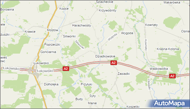 mapa Dziadkowskie, Dziadkowskie na mapie Targeo
