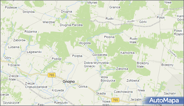 mapa Gorzakiew, Gorzakiew na mapie Targeo