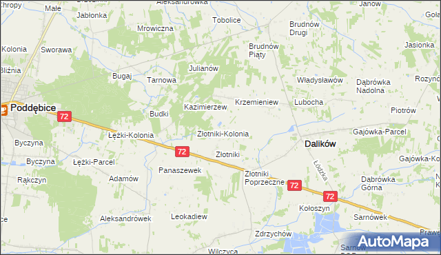 mapa Kazimierzów gmina Dalików, Kazimierzów gmina Dalików na mapie Targeo