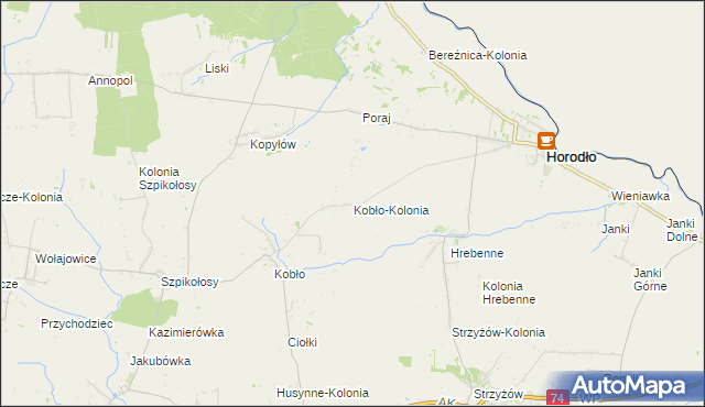 mapa Kobło-Kolonia, Kobło-Kolonia na mapie Targeo