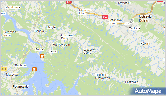 mapa Łobozew Górny, Łobozew Górny na mapie Targeo