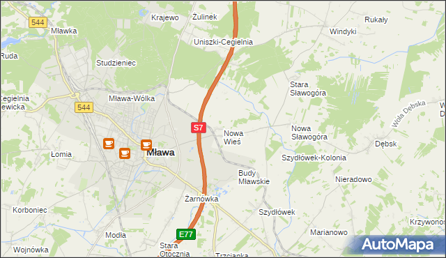 mapa Nowa Wieś gmina Szydłowo, Nowa Wieś gmina Szydłowo na mapie Targeo