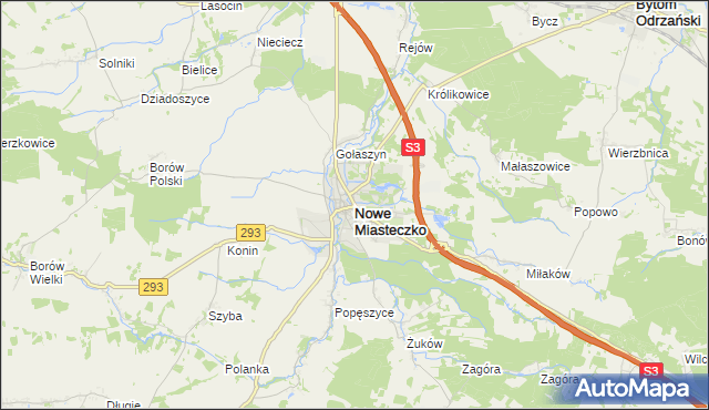 mapa Nowe Miasteczko, Nowe Miasteczko na mapie Targeo