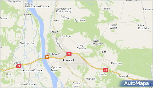 mapa Nowy Rachów, Nowy Rachów na mapie Targeo