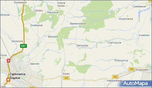 mapa Sieroszów, Sieroszów na mapie Targeo