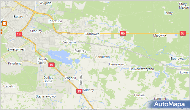 mapa Sobolewo gmina Supraśl, Sobolewo gmina Supraśl na mapie Targeo