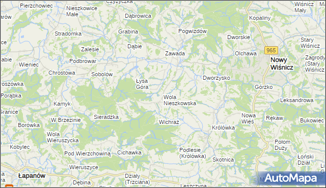 mapa Wola Nieszkowska, Wola Nieszkowska na mapie Targeo