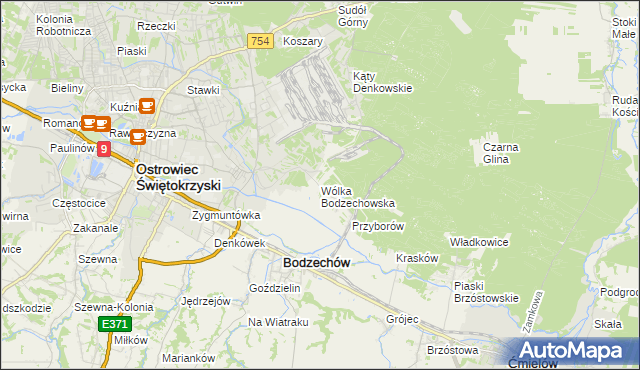 mapa Wólka Bodzechowska, Wólka Bodzechowska na mapie Targeo