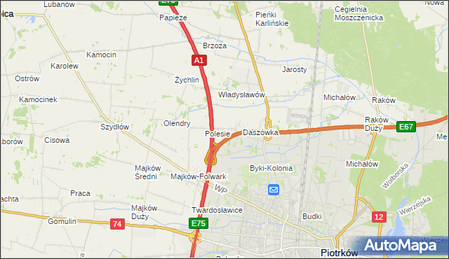 mapa Bąkowiec gmina Grabica, Bąkowiec gmina Grabica na mapie Targeo