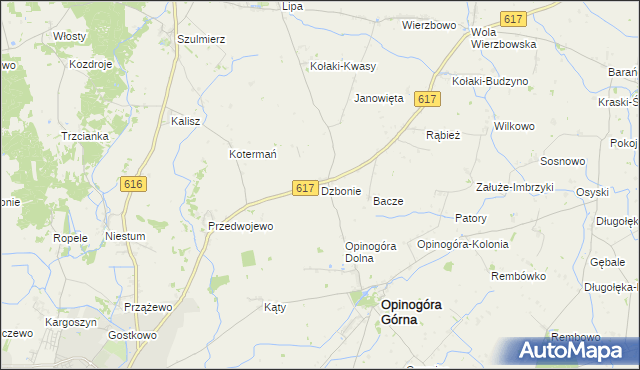 mapa Dzbonie, Dzbonie na mapie Targeo