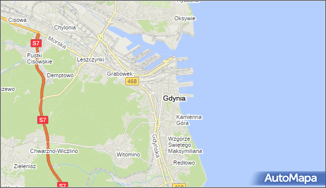 mapa Gdyni, Gdynia na mapie Targeo