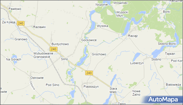 mapa Grochowo gmina Kęsowo, Grochowo gmina Kęsowo na mapie Targeo
