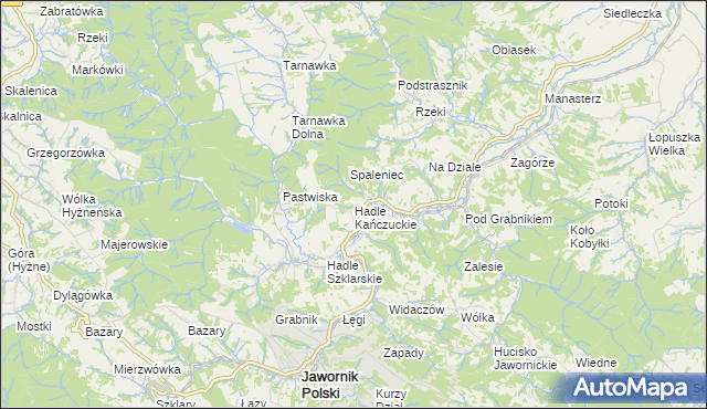 mapa Hadle Kańczuckie, Hadle Kańczuckie na mapie Targeo