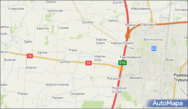 mapa Majków Duży, Majków Duży na mapie Targeo