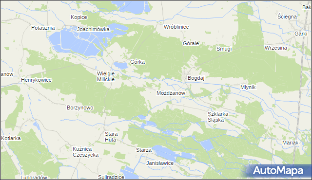 mapa Możdżanów, Możdżanów na mapie Targeo