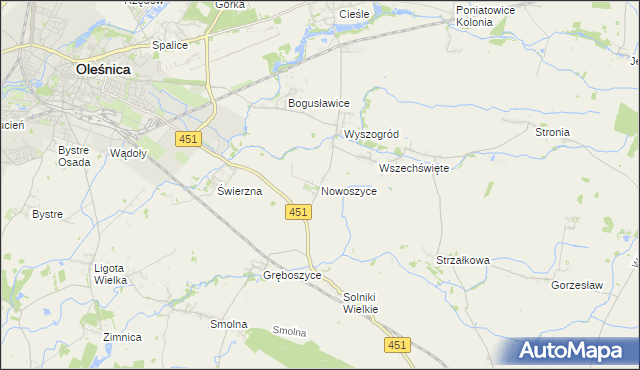 mapa Nowoszyce, Nowoszyce na mapie Targeo