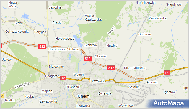 mapa Okszów, Okszów na mapie Targeo