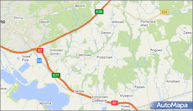 mapa Przezmark gmina Elbląg, Przezmark gmina Elbląg na mapie Targeo