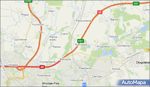 mapa Ramiszów, Ramiszów na mapie Targeo